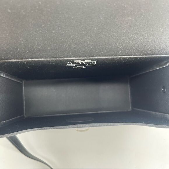 Vintage Black Faux Leather Structured Push Lock Binoculars Crossbody Case Bag - Picture 9 of 11